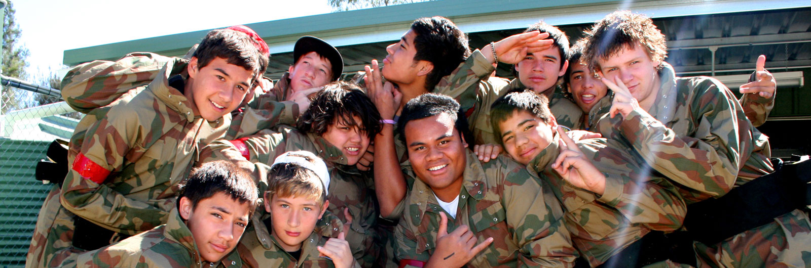 Children enjoying a miniball paintball event